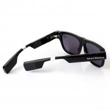 V5 Smart Glasses Camera Bluetooth Call and Music with Flash Light Mic. GPS Dark Brown