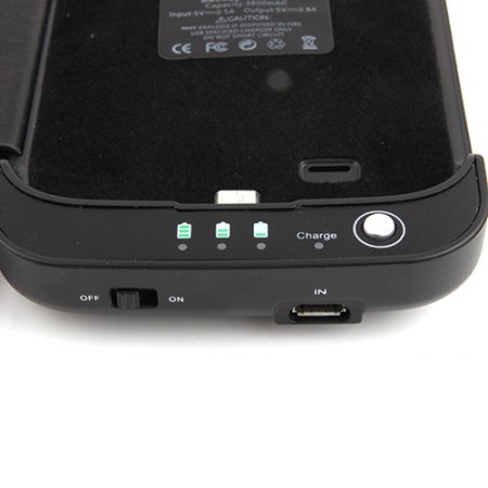 3800mA Battery Case Power Pack Case Cover For for Samsung Galaxy S4 Black