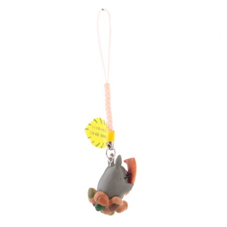 Totoro Eating Pattern Resin Cellphone Pendant with Pink Strap