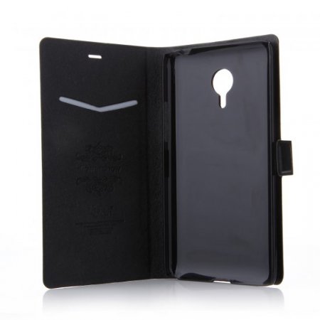 Fashion Leather Flip Cover Stand Case for MEIZU MX4 Pro Smartphone Black
