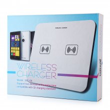 QI 6.6 Inch 2-in-1 Wireless Charger for QI Standard Smartphone White