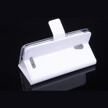 Leather Flip Cover Case Stand GIONEE V183 Smartphone White