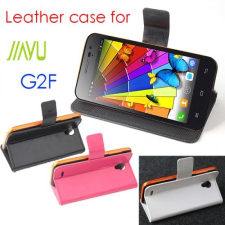 Protective PU Leather Flip Case for JIAYU G2F Smartphone White