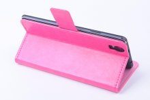 Leather Flip Cover Case Stand for Elephone G7 Smartphone Rose