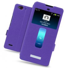 S-view Flip Cover Case Stand for ZTE Nubia Z7 Max Smartphone Purple