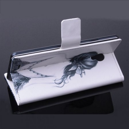 Fashion Painting Plain Girl Flip Cover Stand Case For Doogee DG550 Smartphone