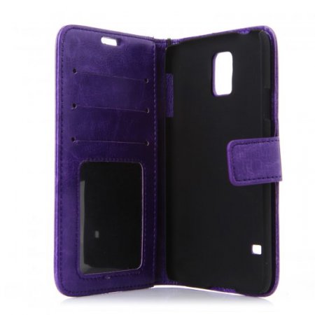 Fashion Multifunctional Pocket Style PU Leather Stand Case for Samsung Galaxy S5 Purple