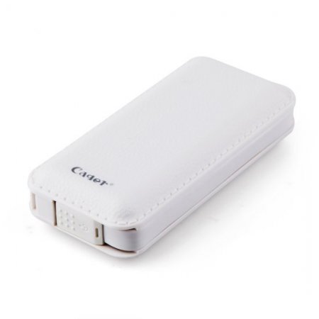 Cager B069 5000mAh Dual USB Power Bank for iPhone iPad Smartphone White