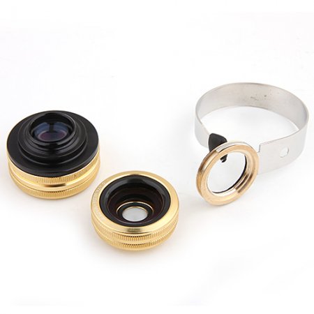 2-in-1 Fish-eye Lens Wide + Macro Lens for Smartphone Tablet PC