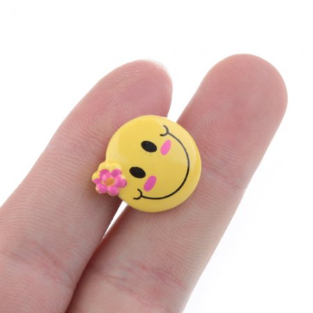 Smiling Face Earphone Jack Dustproof Plug Set 5Pcs Yellow