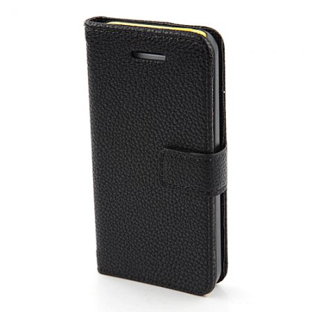 Magnetic Closure Protective Flip Cover Stand Litchi Stripe Leather Case for iPhone5c