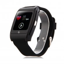 U Watch UX Bluetooth Watch Heart Rate Monitor for iOS And Android Smartphones Black