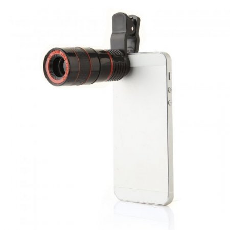LIEQI LQ-007 8X Zoom Mobile Phone Telescope Lens with Universal Clip Red