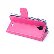Leather Flip Cover Case Stand for Doogee DG280 Smartphone Rose