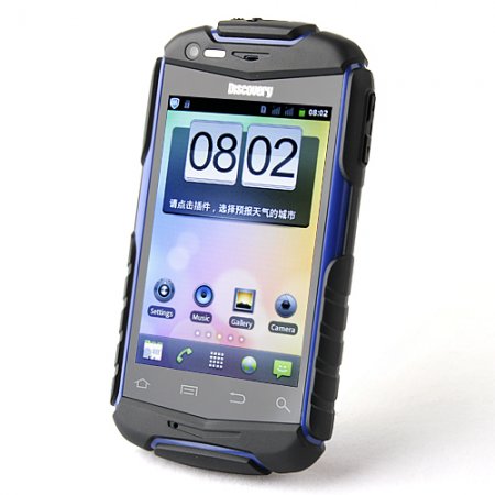 V5 Shockproof Smart Phone Android 2.3 MTK6515 1.0GHz WiFi 3.5 Inch Touch Screen Blue