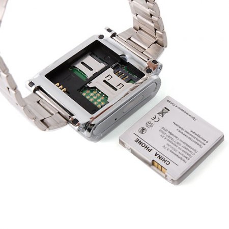 AK812 Watch Phone Stainless Steel Strap Single SIM Card Bluetooth SOS 1.6 Inch Touch Screen-Silver