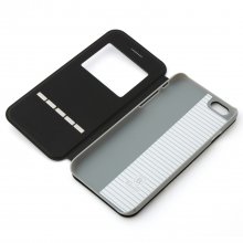 Leather Flip Cover Stand Case for iPhone 6 Black ＆ Gray