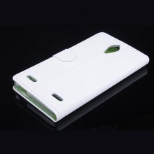 Leather Flip Cover Case Stand ZTE V5 MAX Smartphone White