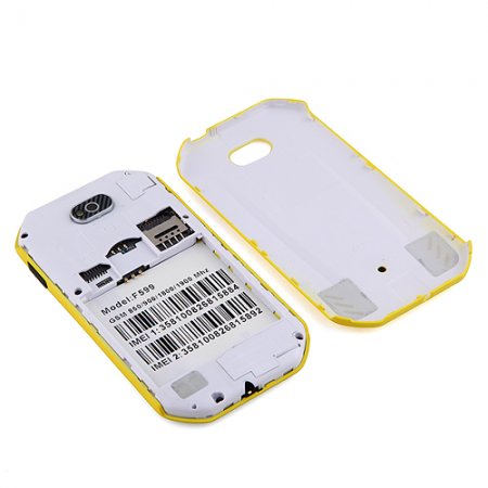 F599 Smartphone Android 2.3 MTK6515 3.4 Inch TFT Capacitive Screen - Yellow
