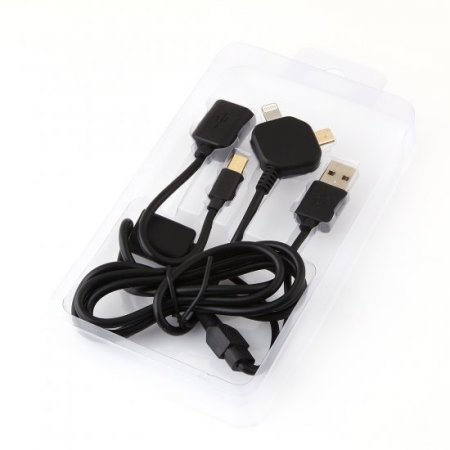 Multifunction OTG Data Change USB Charge Mutual Conductive Cable - Black