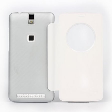 Original S-View Flip Cover Protective Case for Elephone P8000 Smartphone- White