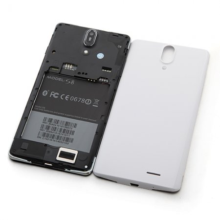 S8 Smartphone Android 4.2 MTK6589 Quad Core 6.0 Inch HD Screen 3G Gesture Sensing 1GB 16GB -White