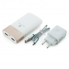 ADO KPOW8 Note 9000mAh QC2.0 Charge Power Bank + KWALL Power Adapter EU Plug White