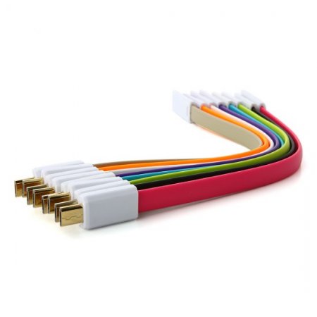 20cm Flat USB Data Cable with Magnetic Connector Color Randomly