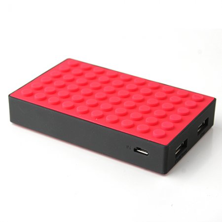 Le touch 4000mAh Universal Power Stone Power Bank Double USB for iPhone iPad Smart Phone Tablet- Black & Red