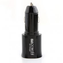 2-in-1 USA Standard Travel Charger Car Charge for iPad iPhone Smartphone -Black