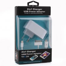 2A 10W Dual USB Power Adapter EU Plug White
