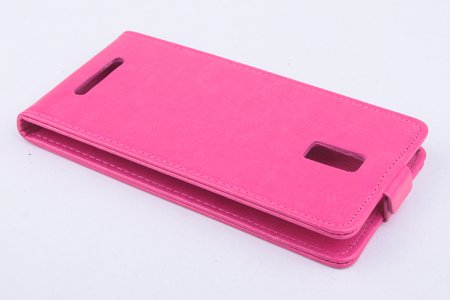 Leather Flip Cover Stand Case for DOOGEE DG580 Smartphone Rose