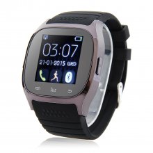 Rwatch M26S 1.44" IP57 Smart Bluetooth Watch with Mic Pedometer Push Messages Black