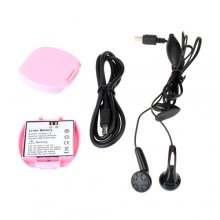 MQ007 Watch Phone Quad Band 1.5 Inch Touch Screen Camera Bluetooth FM Cellphone with Bluetooth Earphone - Pink