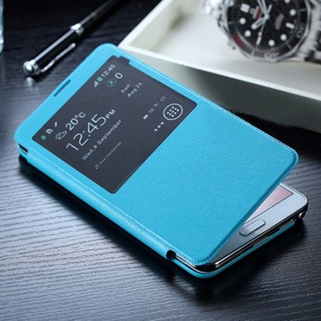Smart Protective Transparent Window Design Flap Cover Case for Samsung Galaxy Note 3/N9005 3 Colors