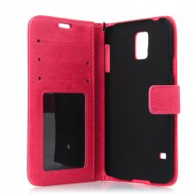 Fashion Multifunctional Pocket Style PU Leather Stand Case for Samsung Galaxy S5 Rose