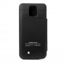 3800mAh Flip Leather Battery Case Cover Power Bank for Samsung Galaxy S5 Black