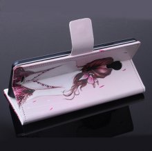 Fashion Painting Colorful Girl Flip Cover Stand Case For Doogee DG550 Smartphone