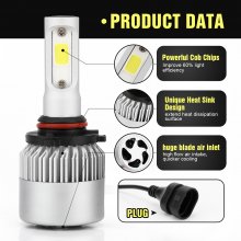 9005 LED Headlight Bulbs, 6500K 8000 Lumens Extremely Super Bright HB3 COB LED Chips Conversion Kit,Xenon White