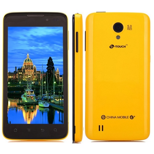 K-Touch T6 Smartphone Android 4.0 LC1810 Dual Core 4GB 4.5 Inch 5.0MP Camera GPS- Yellow & Black