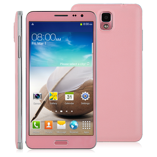 N3 Smartphone MTK6589 Quad Core Android 4.2 1GB 8GB 5.7 Inch IPS HD Screen- Pink