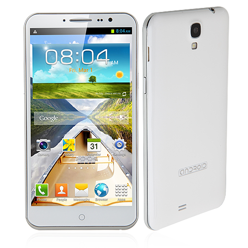 T9700 Smartphone Android 4.2 MTK6589 Quad Core 6.0 Inch 1GB 16GB HD Screen 3G GPS -White