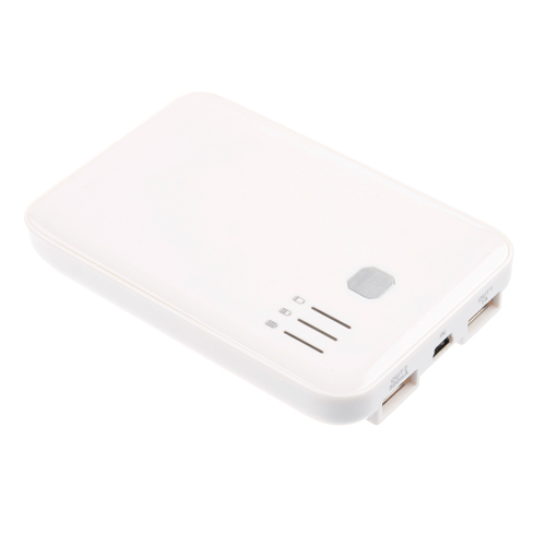 USB Power Station External Lithium-ion Battery Pack 5000mAh 2 USB Ports White