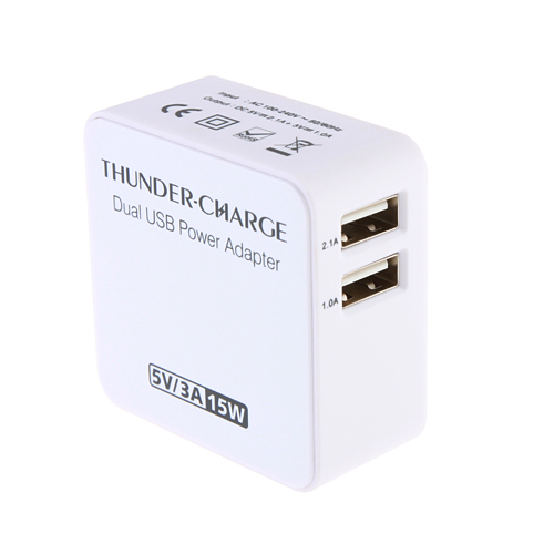 Universal 3A/5V Dual USB Power Adapter