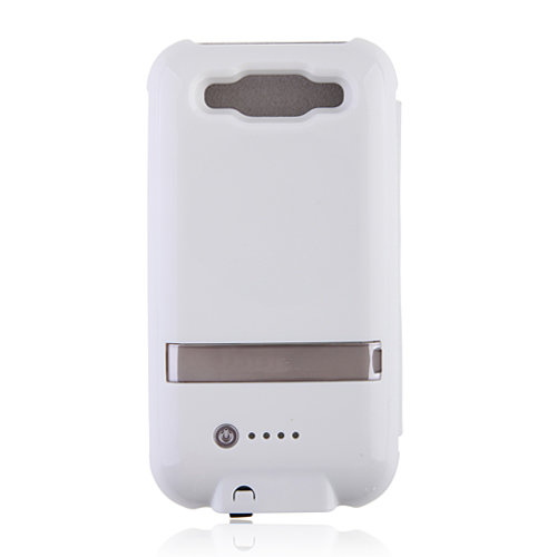 2600mAh External Battery Case with Cover for Samsung Galaxy SIII i9300 White