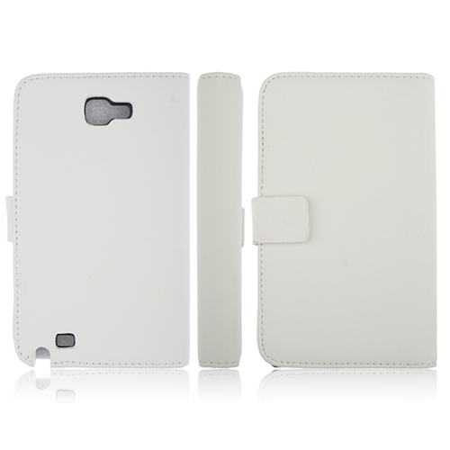 5.3 Inch Protective Leather Stand Case for Samsung Galaxy Note I9220 Smart Phone- White