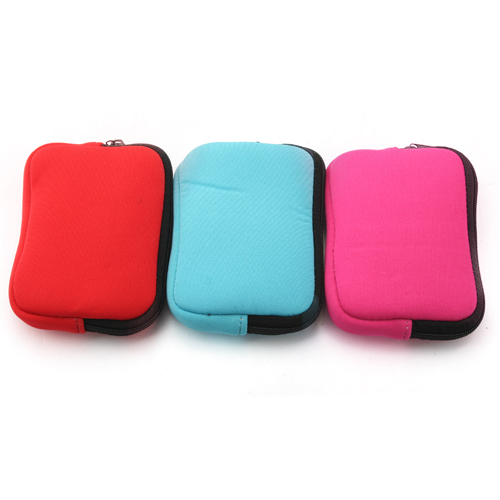 Neoprene Zipper Wallet Change Purse Earphone Pouch Color Randomly