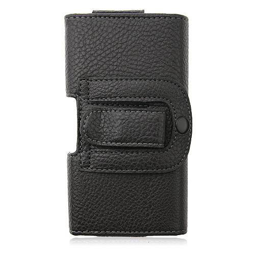 Magnetic Closure Protective Leather Case Cover for Samsung i9100 i9003 S4 HTC ONE S Black