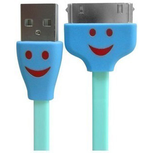 Portable Luminous Smiling Face USB Data Charging Cable for iPhone 4/4S iPad 2/3/4/Mini