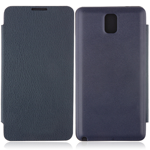 Portable Leather Flip Case Cover for Samsung Galaxy Note III Dark Blue